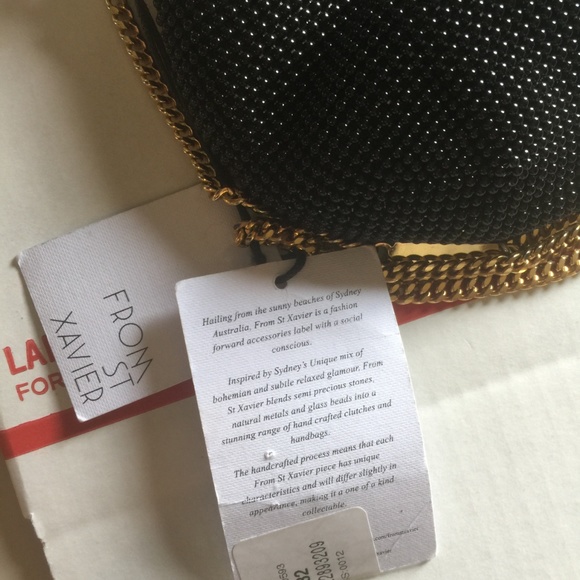 From St Xavier beaded gem embellished fold over MERCURY clutch bag - Picture 6 of 8